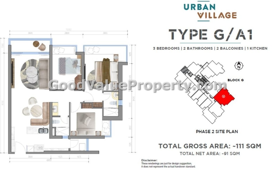 3 bedrooms in Urban Village 2
